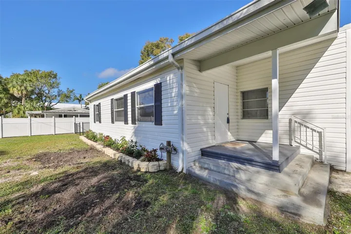 Front door and yard