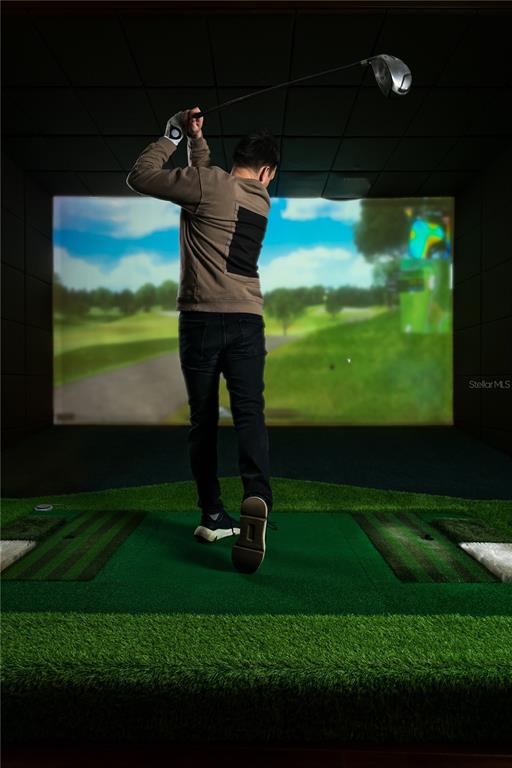 Golf simulator in Sports Lounge