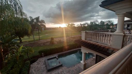 Golf View West Facing Back Yard at Sunset