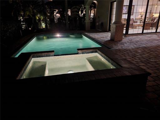 Hot Tub & Pool at Night