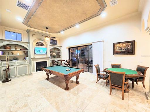 Gathering & Game Room (16x21) with 12 Ft Wide Sliding Glass Doors