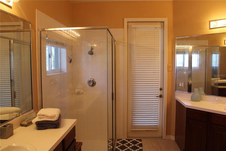 Master bathroom and pool entry