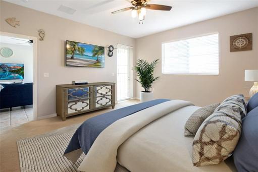 Virtually staged master bedroom