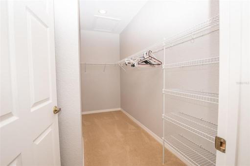 Master bedroom's walk-in closet in
