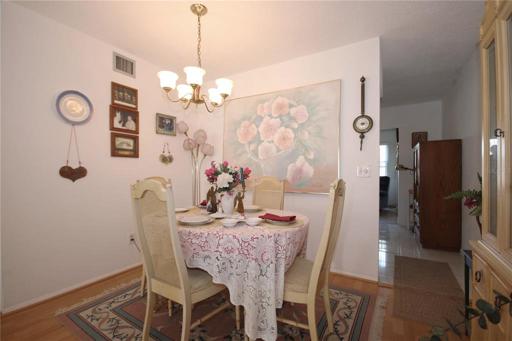 Dining room right around the corner from the kitchen