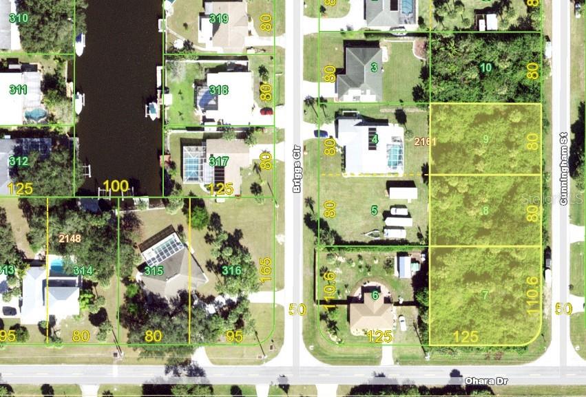 The three lots are highlighted