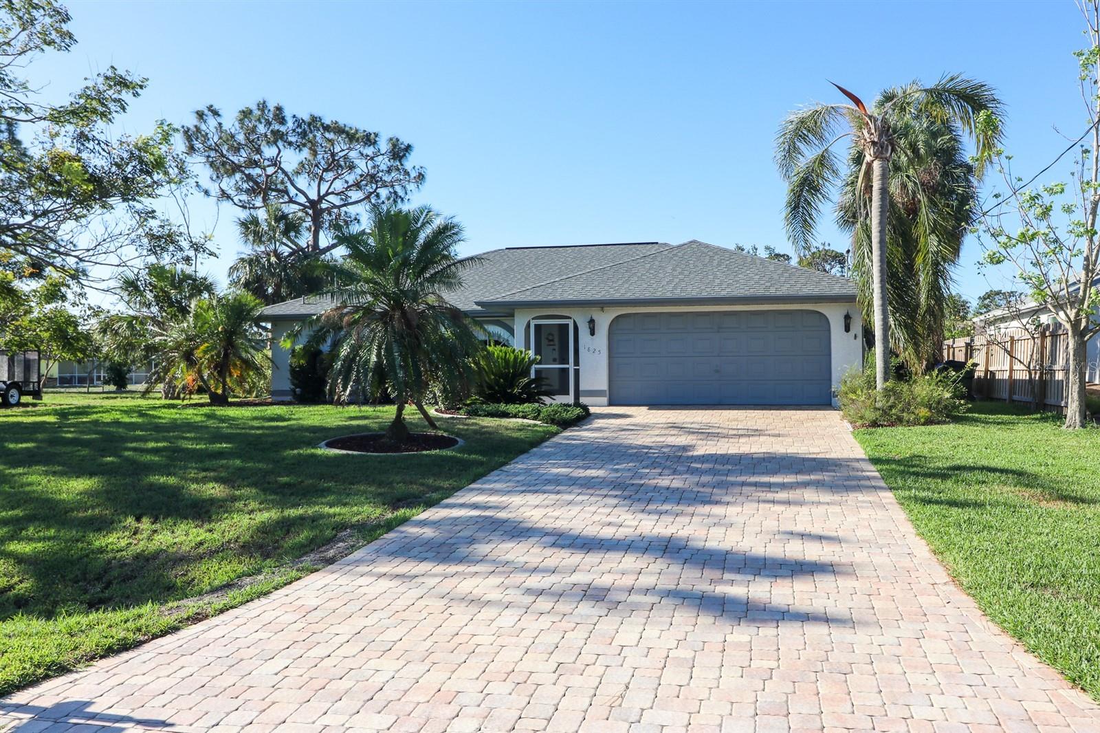 Brick Paver Drive and Walk, Extended Garage