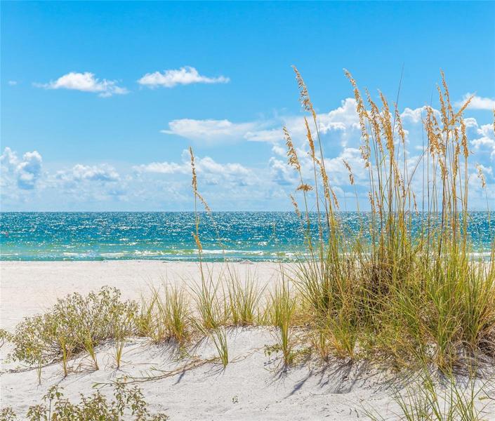 Just steps to the sugar sand beach of Redington Shores