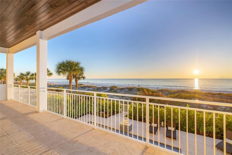Balcony on second level- railings are powder coated aluminum