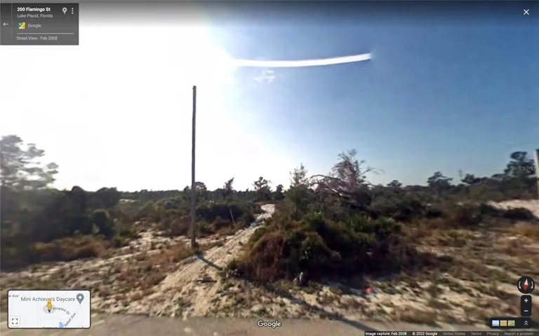 Street View, power pole at property