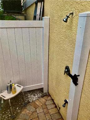 Outside shower by pool