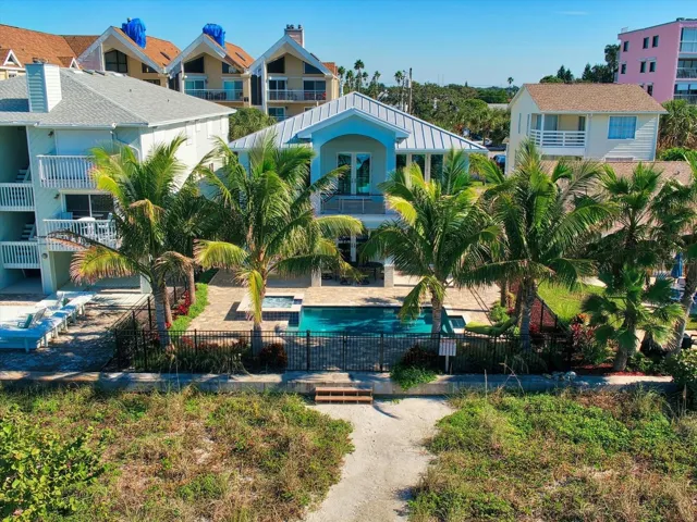 Aerial of private beach access