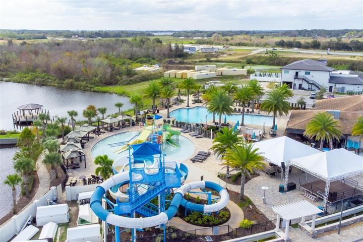 Ariel view of water park