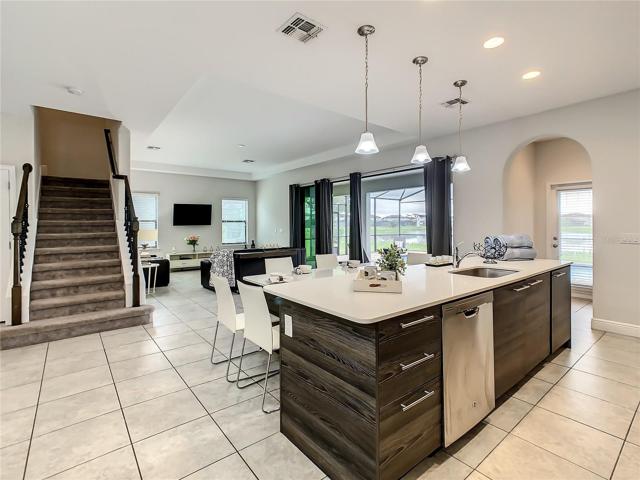 See how large this family room and kitchen is!