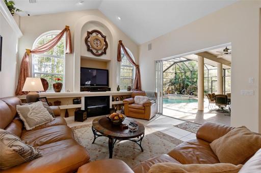 Family room open to pool area