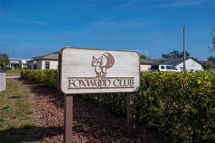Sign depicting the club house which is walking distance from the house.
