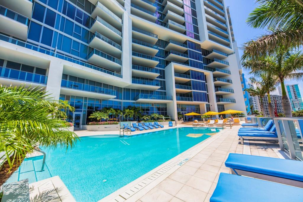 Resident area on pool deck