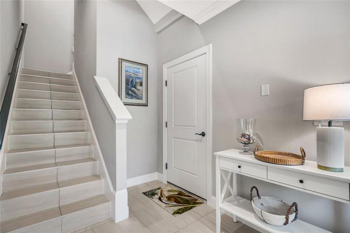 Tiled Stairway and convenient Garage entrance