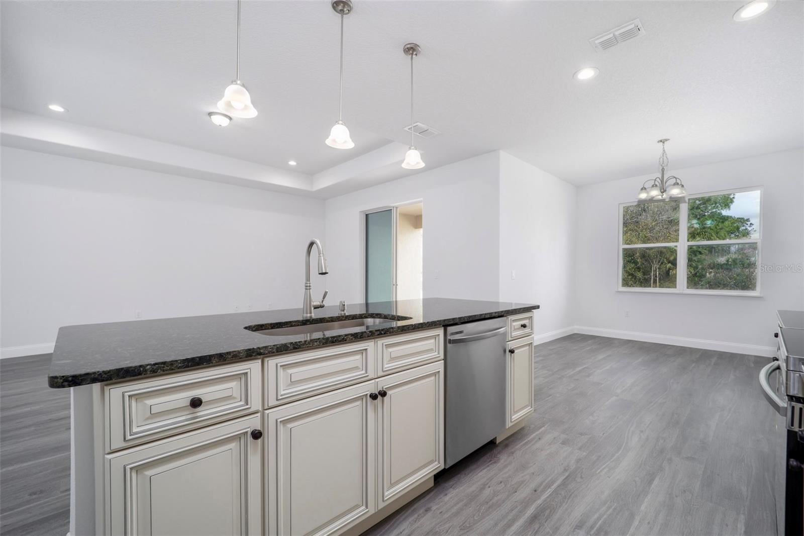 Kitchen Island with granite countertop