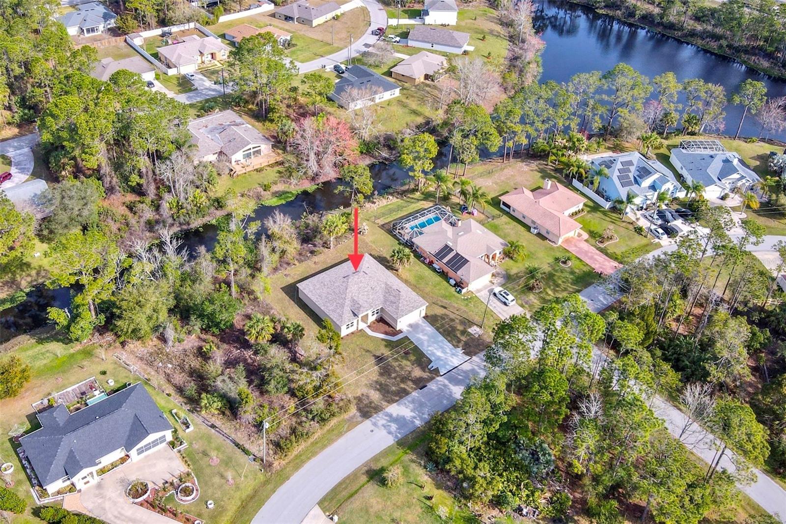 Wide Fresh water canal on backyard