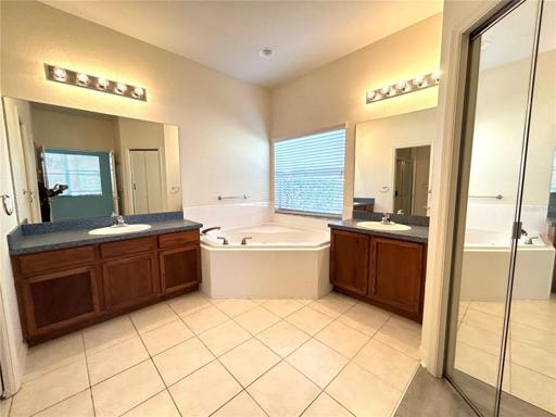 Master Bath with soaking tub and double vanities