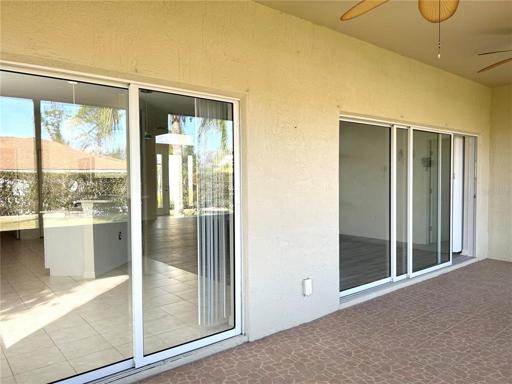 Lanai with double and triple sliding doors