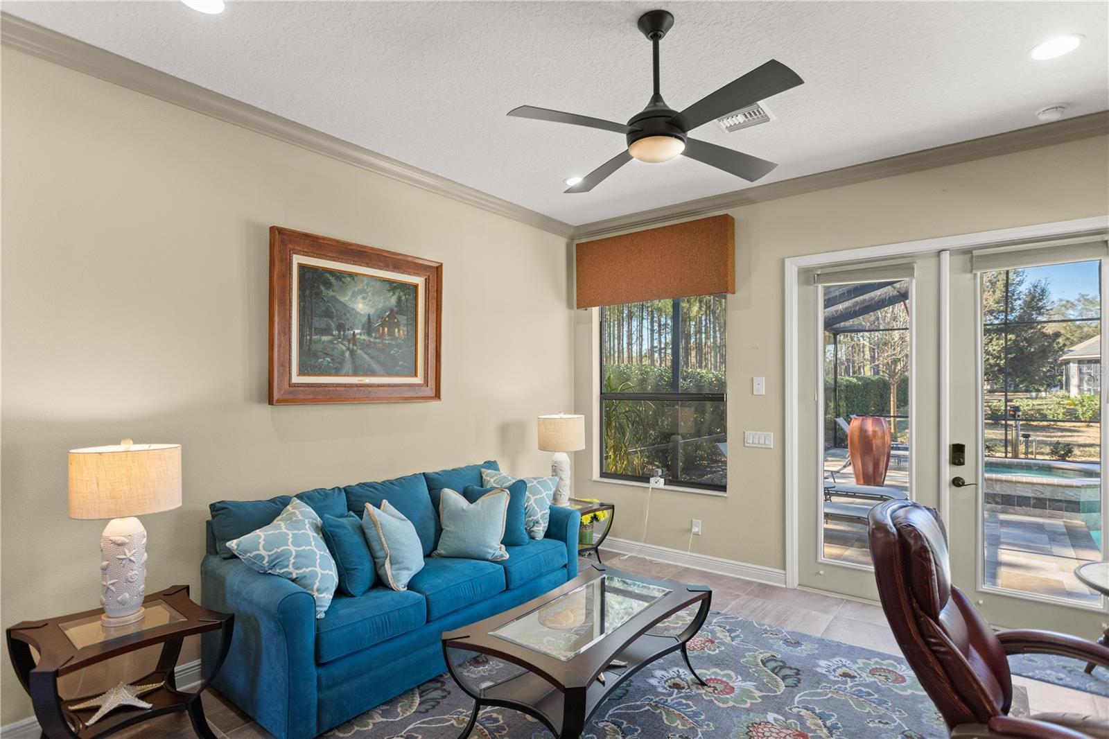 Ceiling Fan, Hunter Douglas Blinds