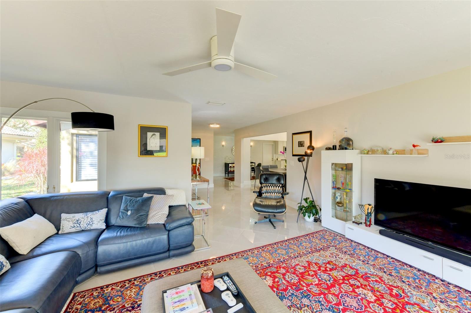 View of the entrance and the dining area from the living room