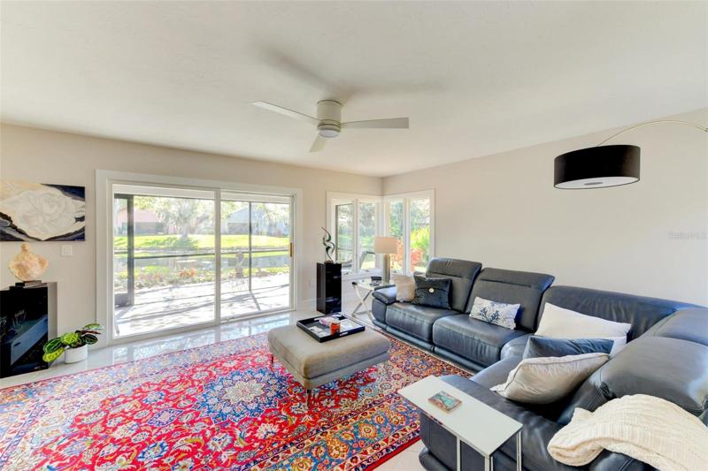 Living room with ceiling fan