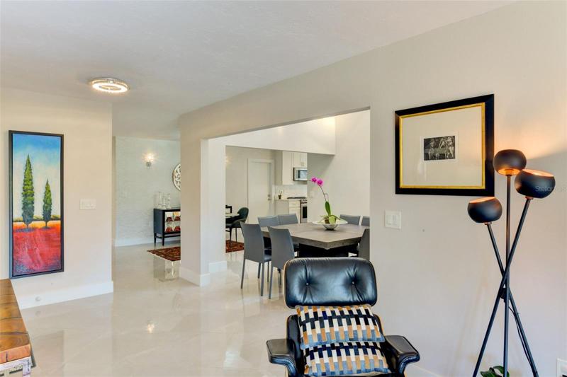 Porcelain tile flooring