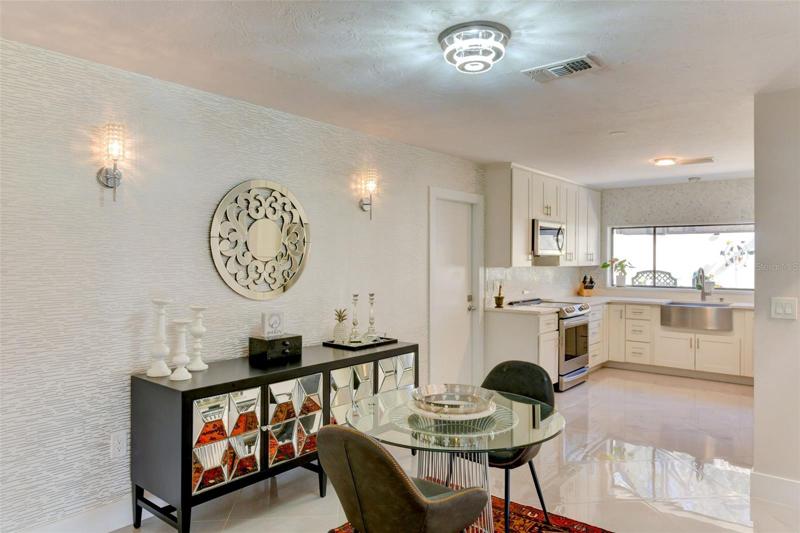 View of the kitchen from the dinette