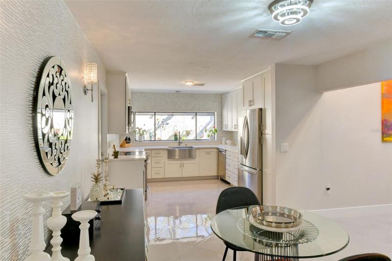 Stainless appliances in the kitchen