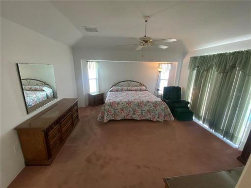Master bedroom - view 1.  Pocketing, sliding door on the right.
