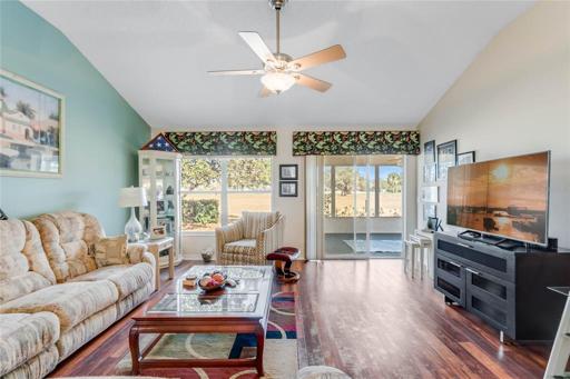 High ceiling in living room