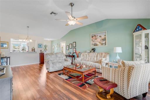 Living room and dining room