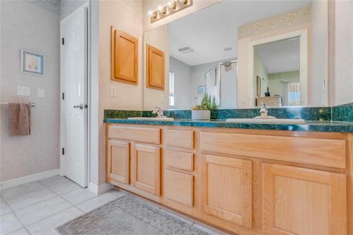 Master bathroom with dual vanity