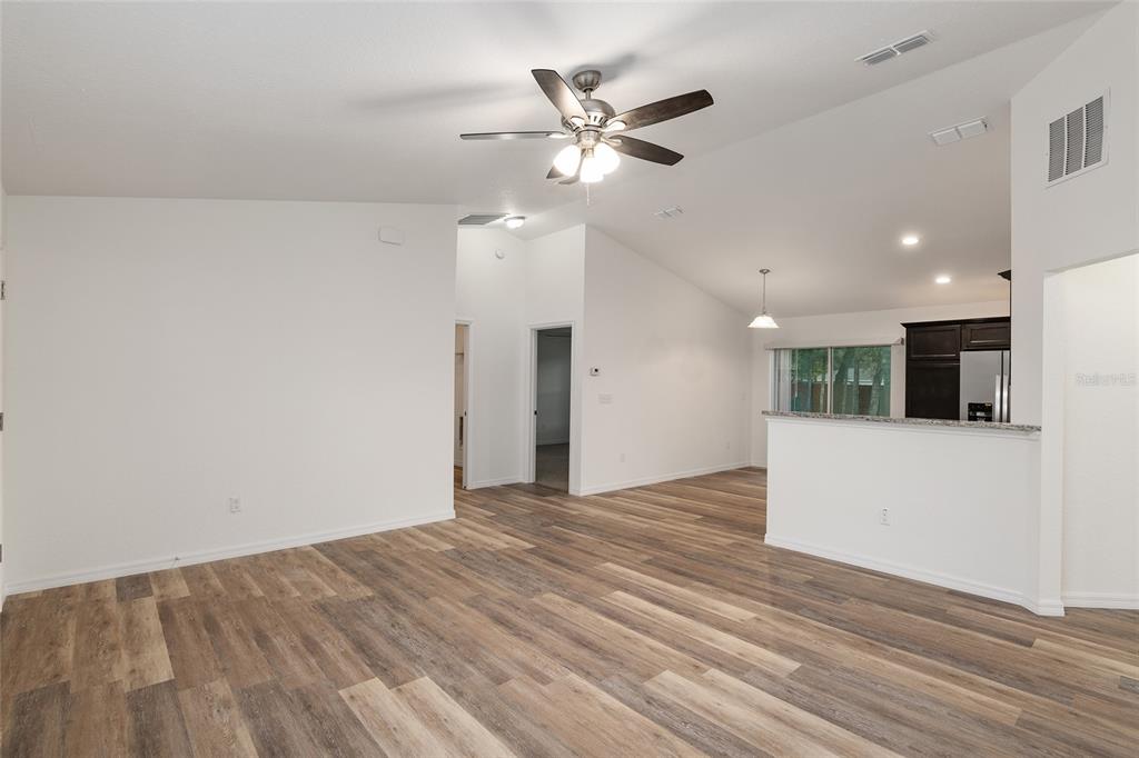 Off the kitchen is the Master Bedroom