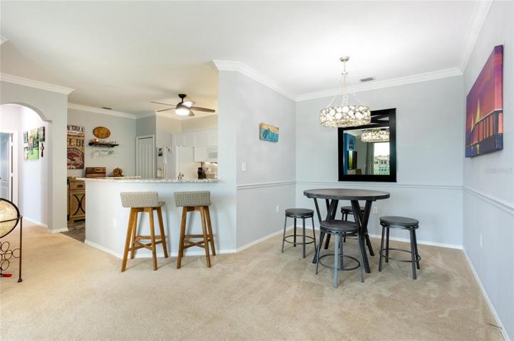 Dining room and kitchen