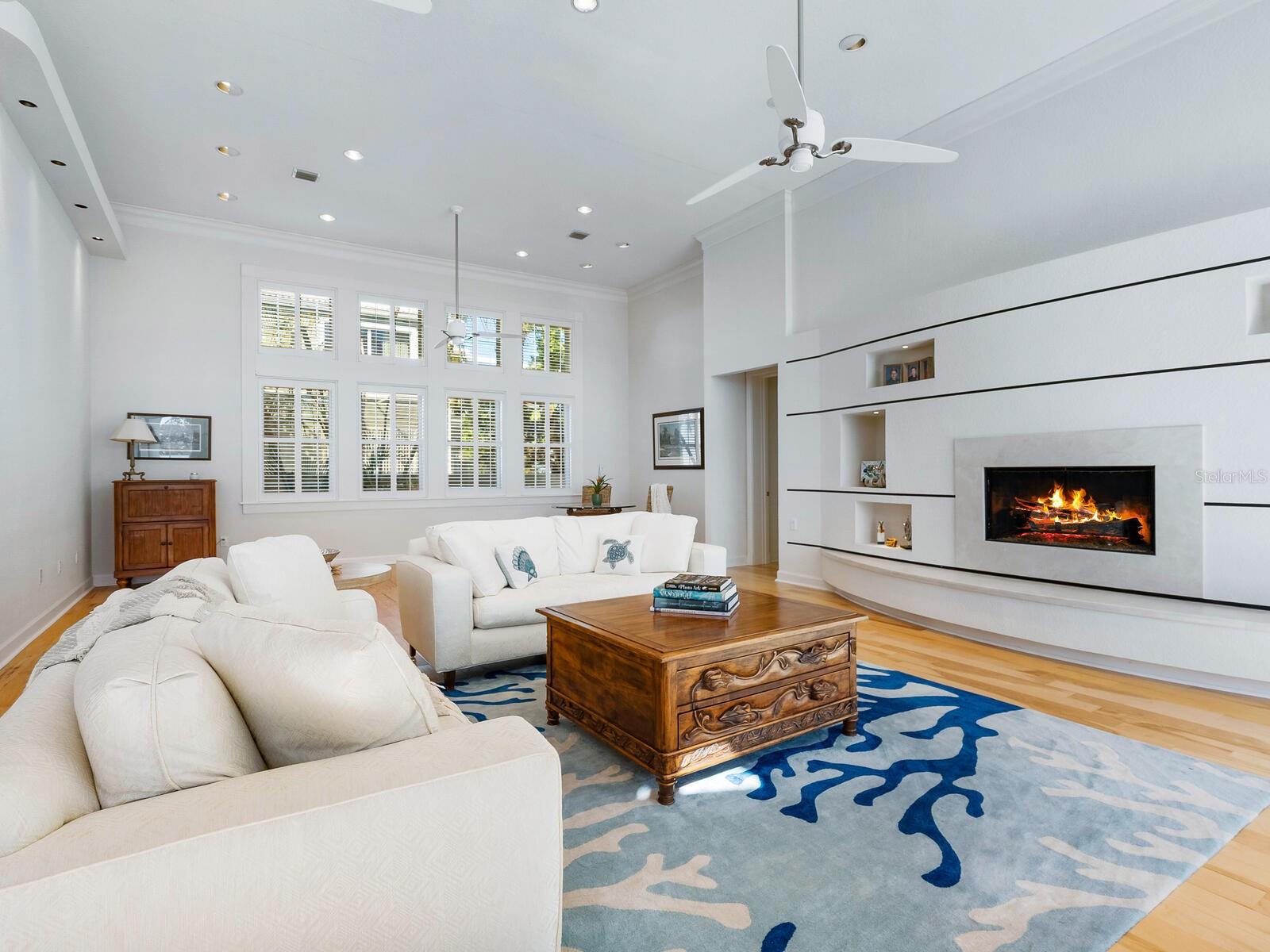 Cozy up with this wood burning/gas fireplace all evening