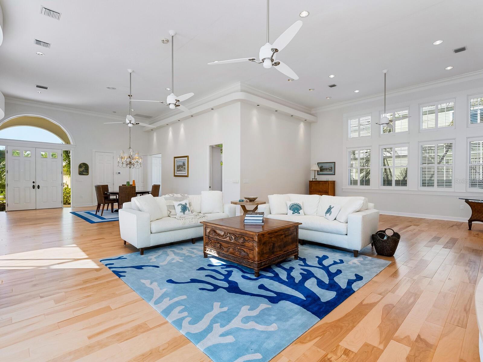 Enjoy the spacious feel of the great room into the media room or whatever you desire is!