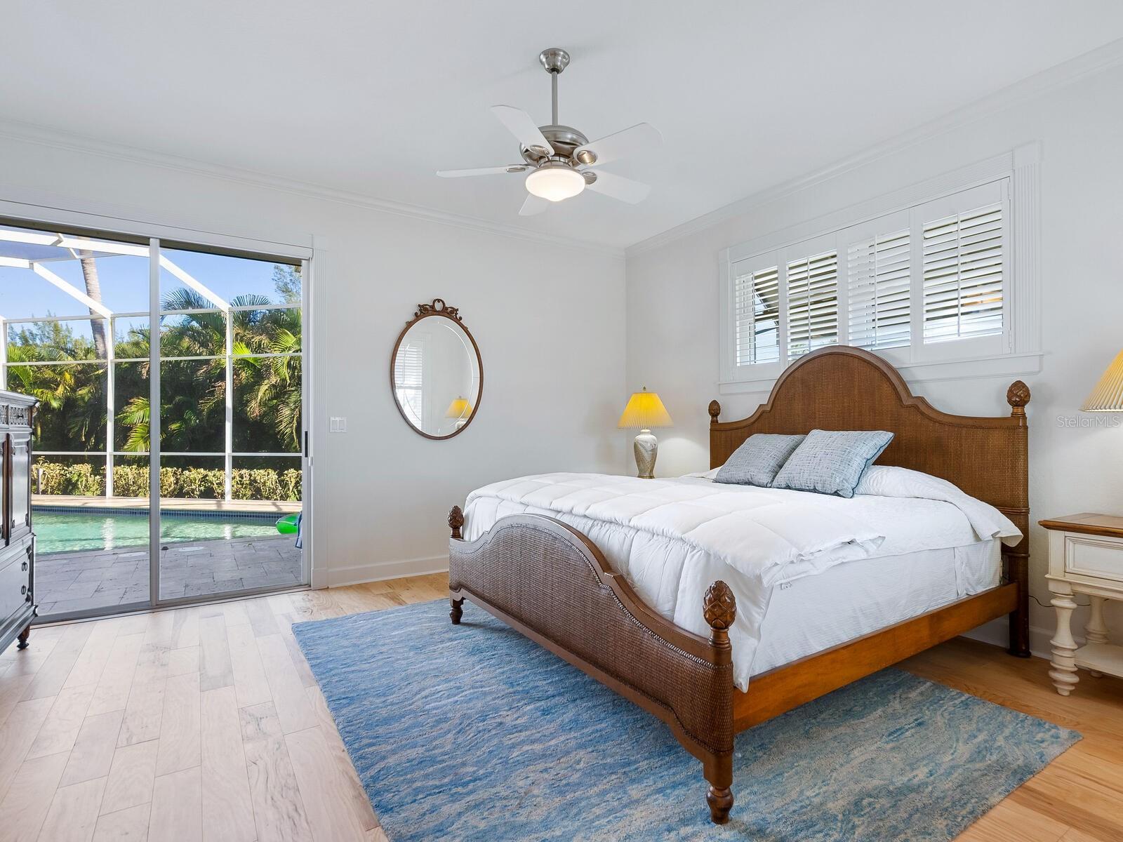 The guest suite #1 has a wonderful view from the golf course or the private pool/patio