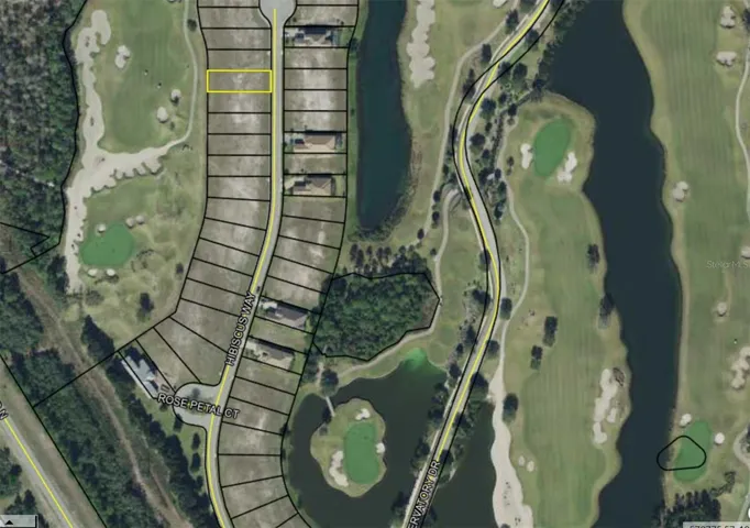 Aerial view of outlined lot