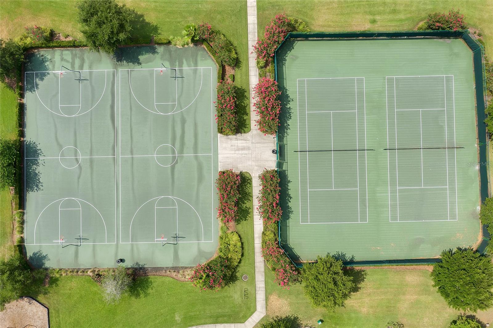 community tennis and basketball courts