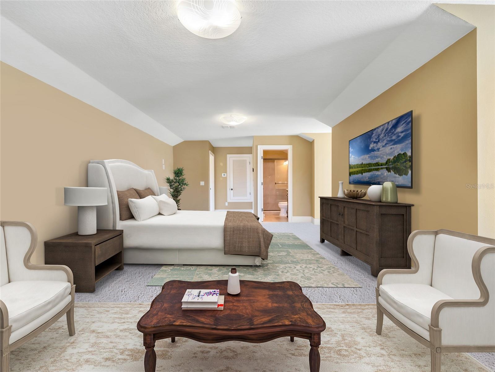 Bedroom 7 In Law Suite or game room w ensuite/Bathroom; Separate Stairs access (virtually stage)