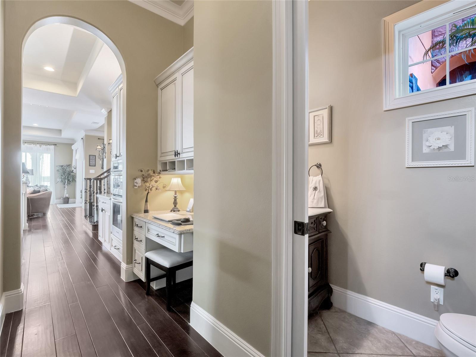 1/2 bath near kitchen for guests
