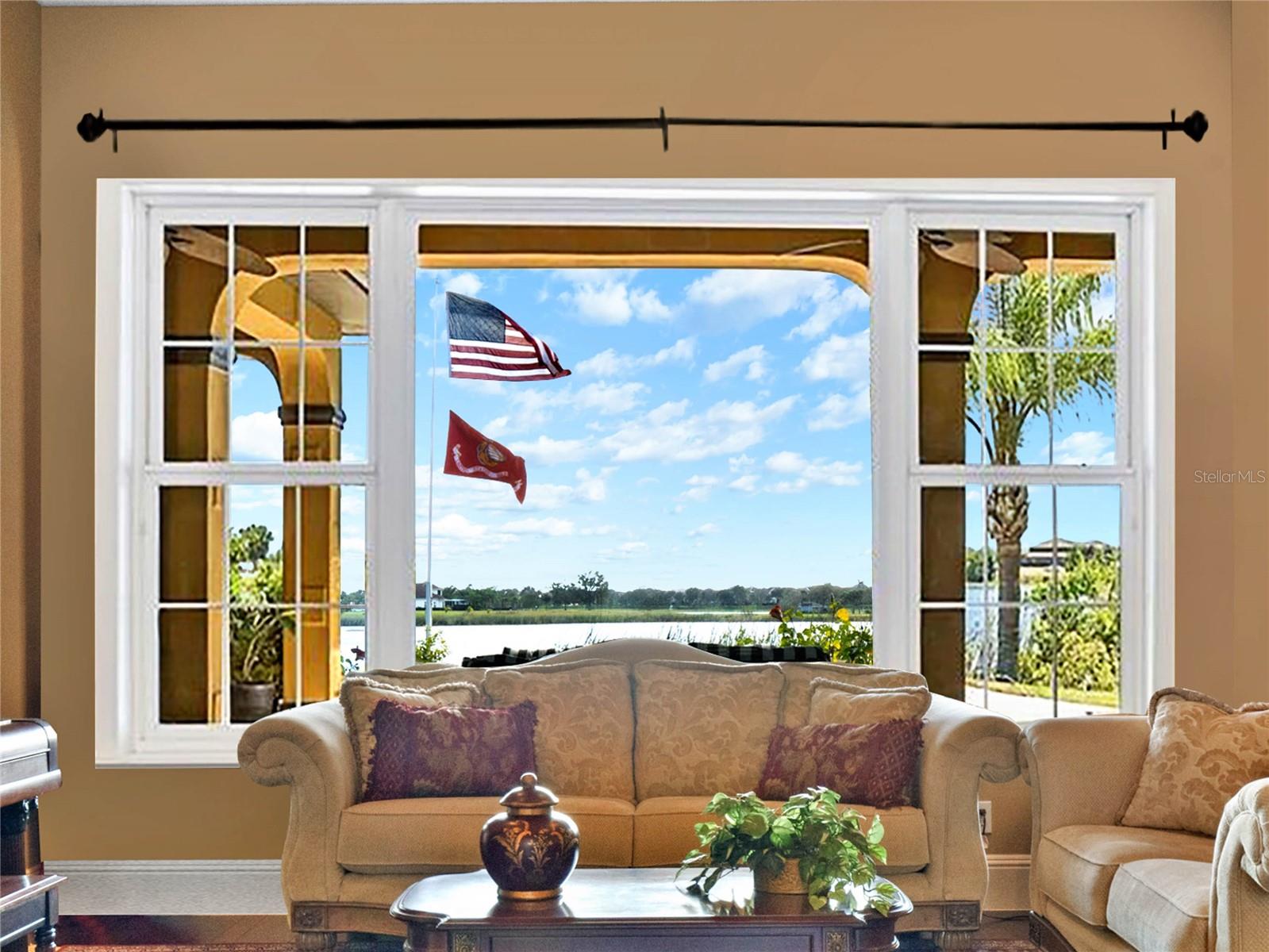 amazing seamless window view as you walk in the front door - formal living