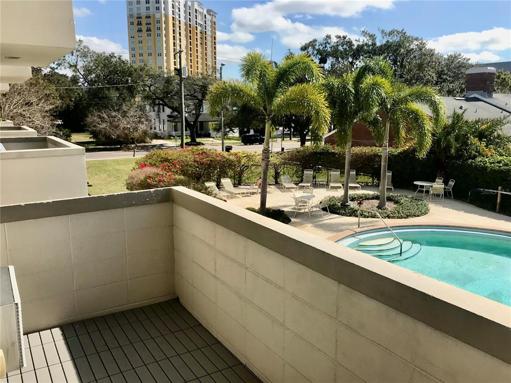 Southeast view over pool.