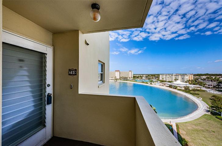 Walkway to condo, great corner view