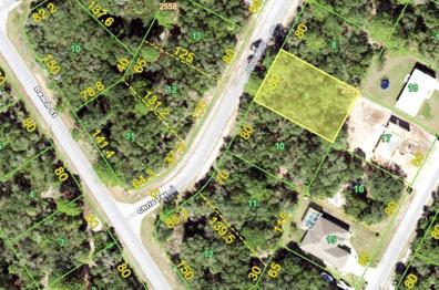 Overhead picture - lot highlighted in yellow.