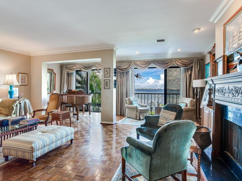 Living room overlooking the bay